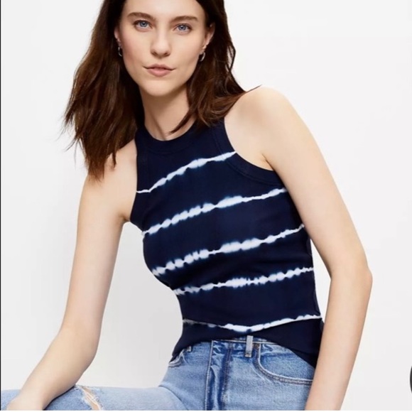 LOFT Tops - LOFT Ribbed Racer Back Tie Dye Tank